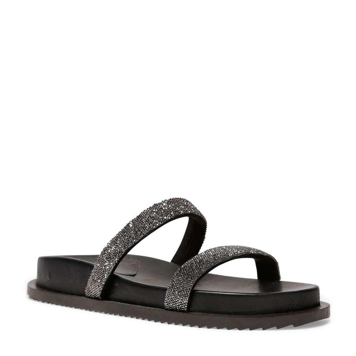 Papete Flat Com Tiras De Brilho Strass