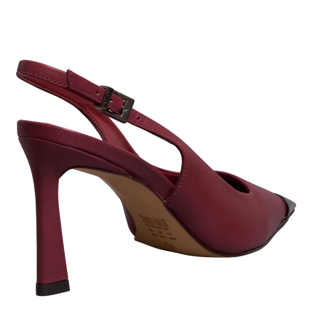 Scarpin Couro Confort Bico Fino Metalizado