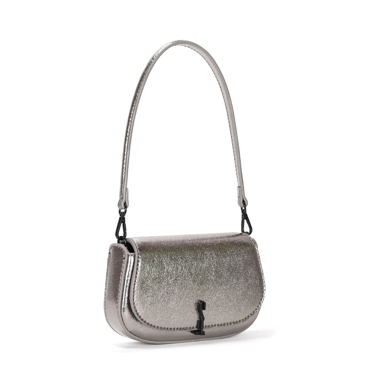 Bolsa Baguete Metalizada Alça De Ombro