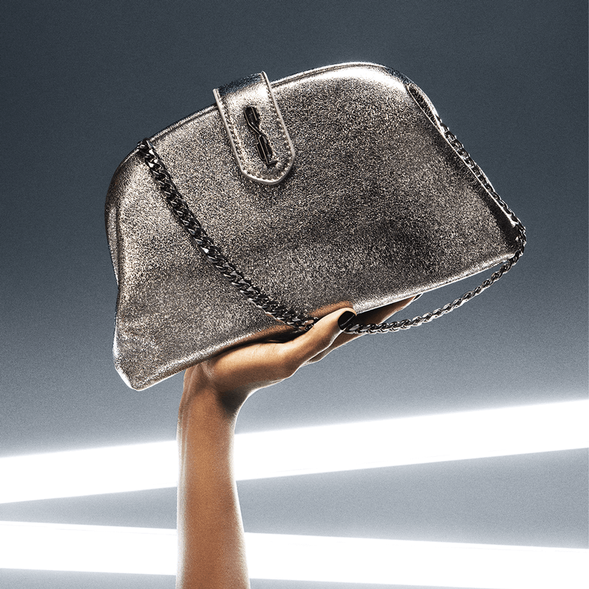 Bolsa Clutch Metalizada Alça De Ombro
