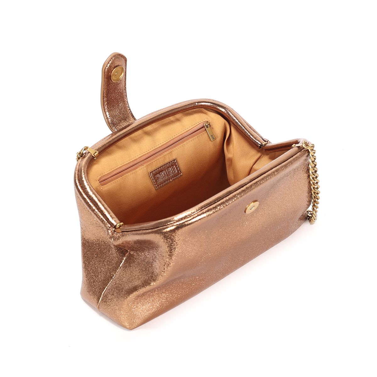 Bolsa Clutch Metalizada Alça De Ombro