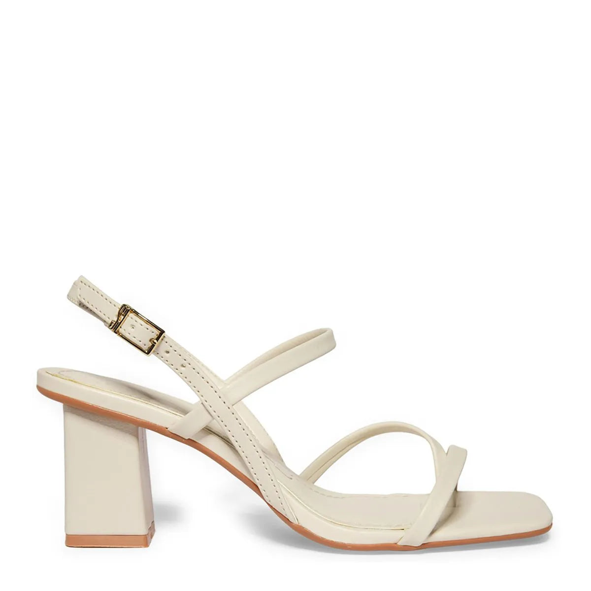 Sandália Floater Lux Off White Salto Grosso Médio