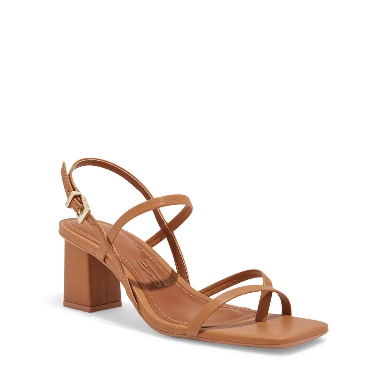 Sandália Floater Lux Off White Salto Grosso Médio