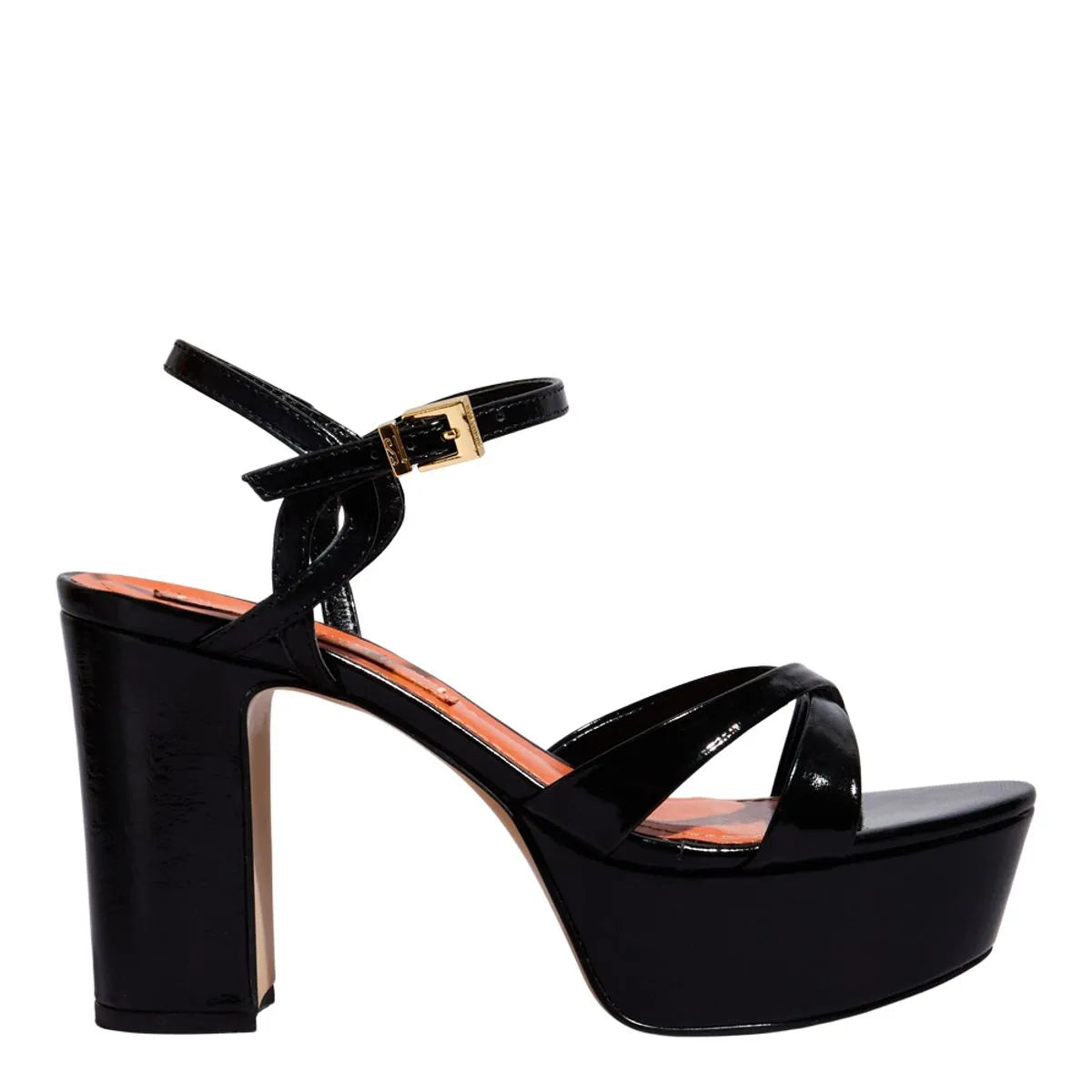 Sandália Plataforma Verniz Glossy Preta