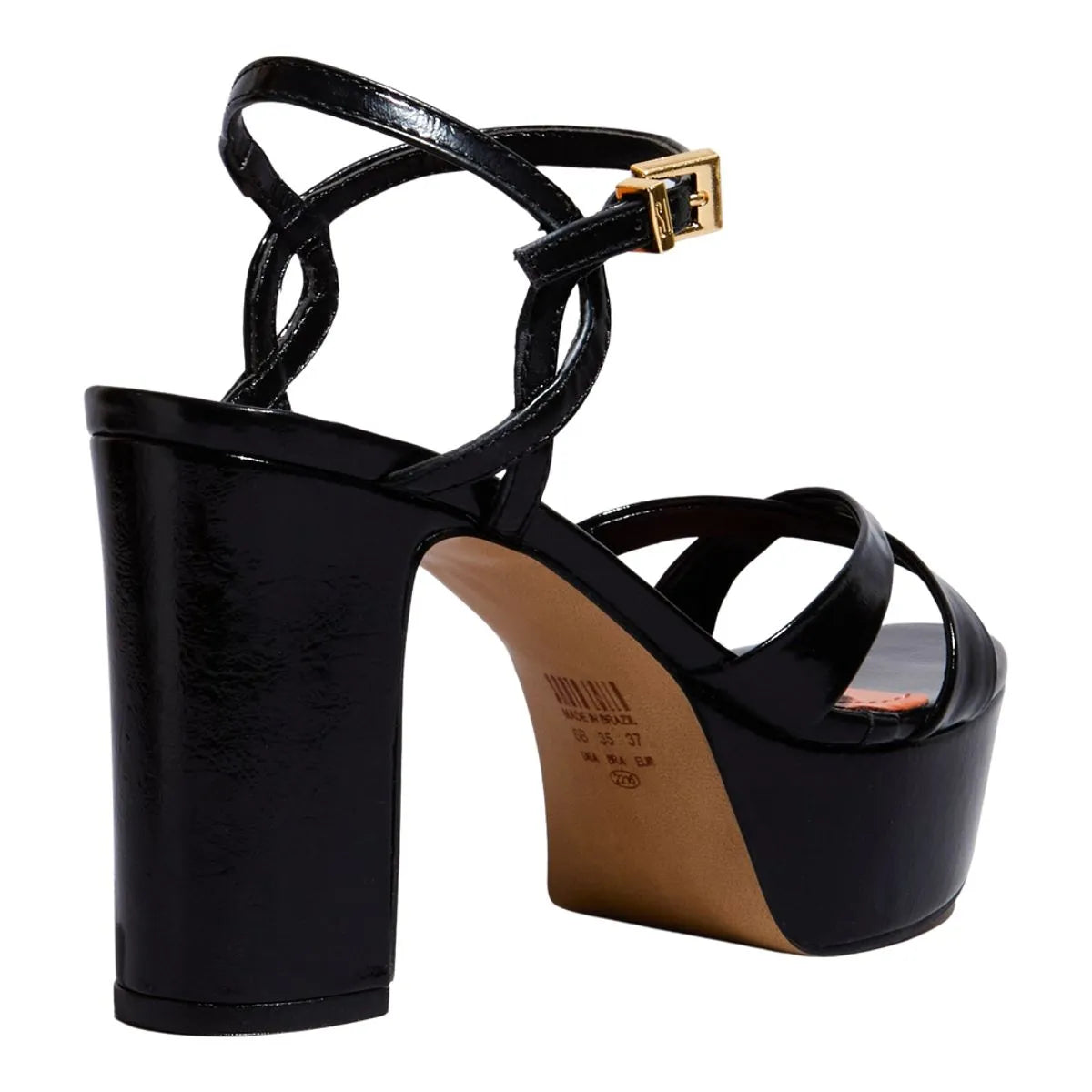 Sandália Plataforma Verniz Glossy Preta