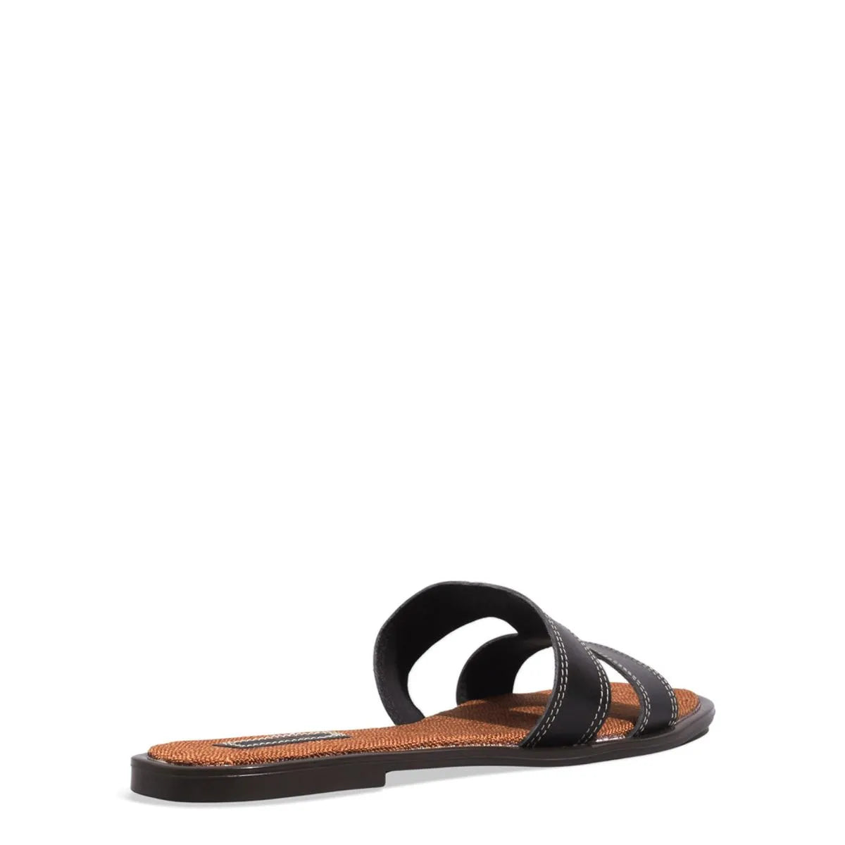 Rasteira Couro Nobre Marrom Conhaque Flat