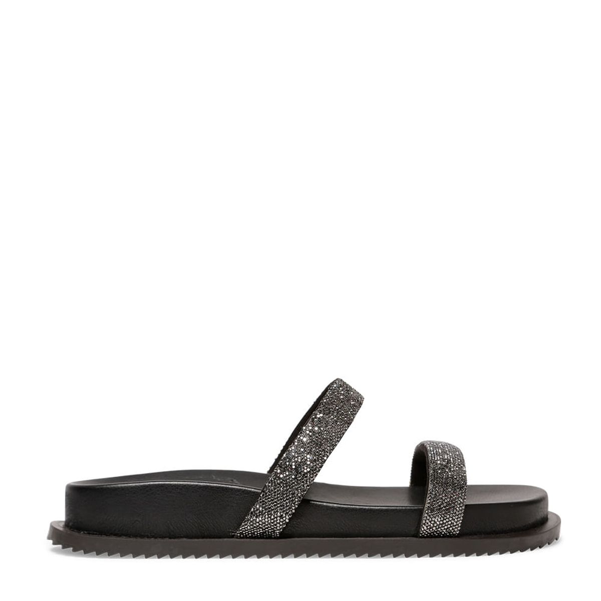 Papete Flat Com Tiras De Brilho Strass
