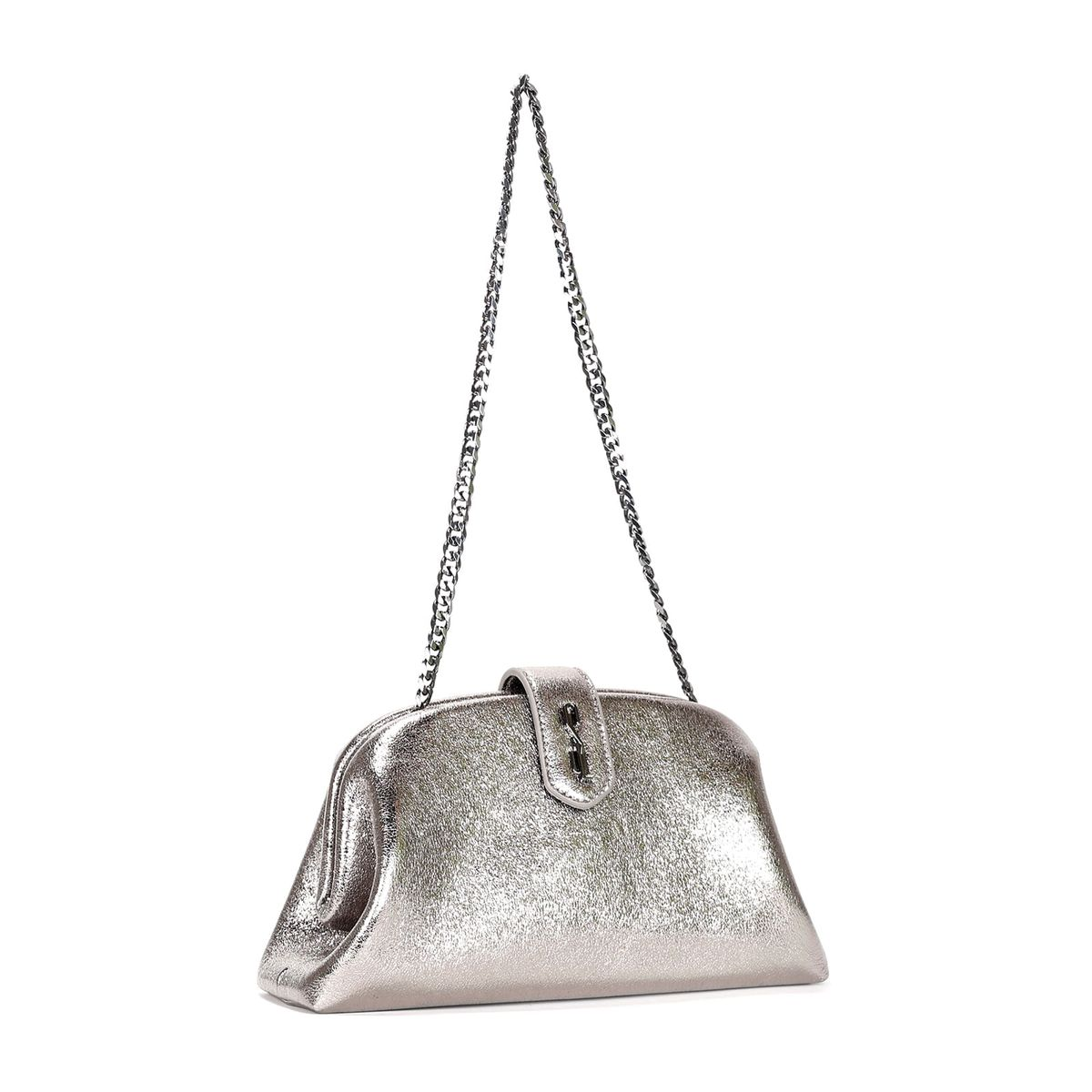 Bolsa Clutch Metalizada Alça De Ombro
