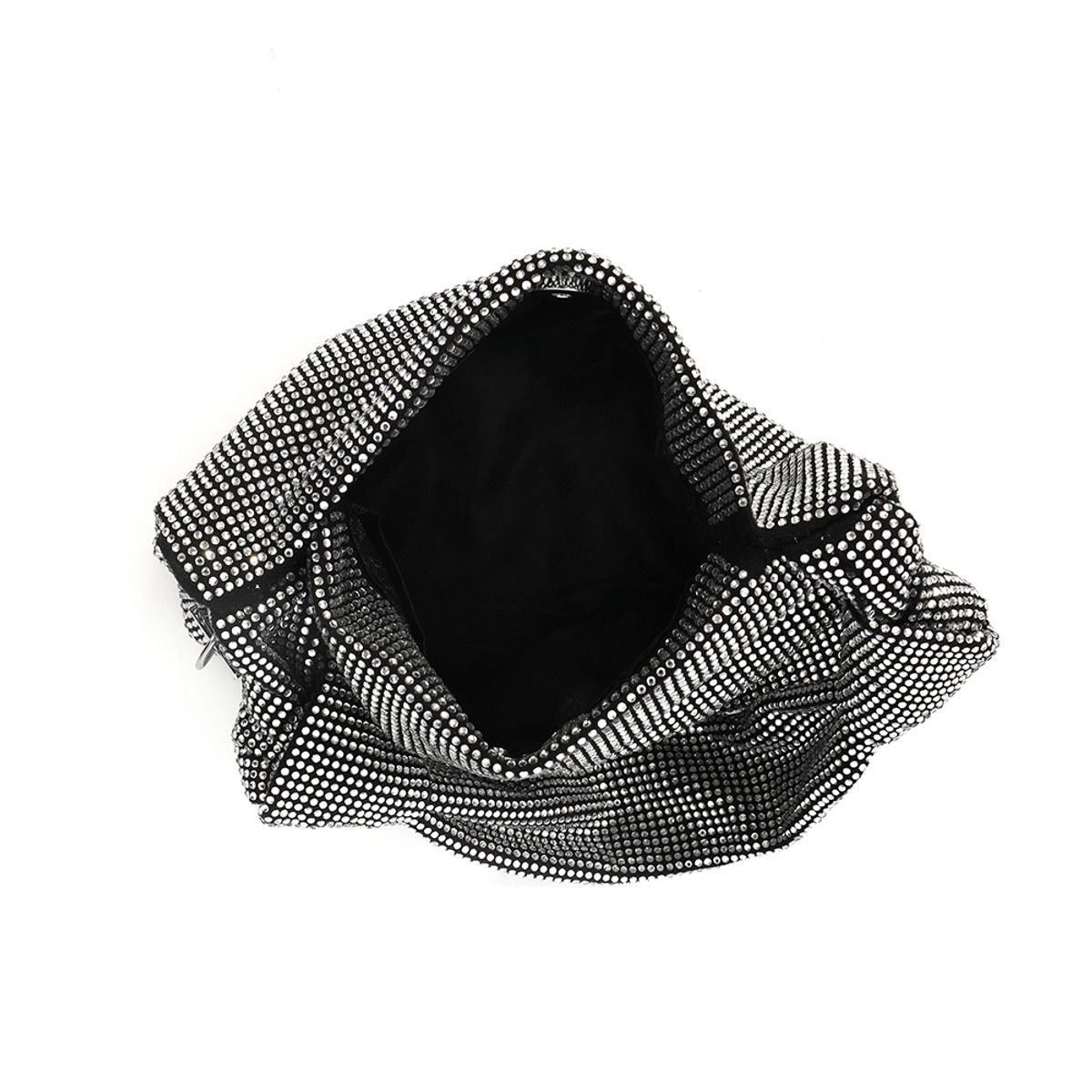 Mini Bolsa Baguete com Nós de Strass