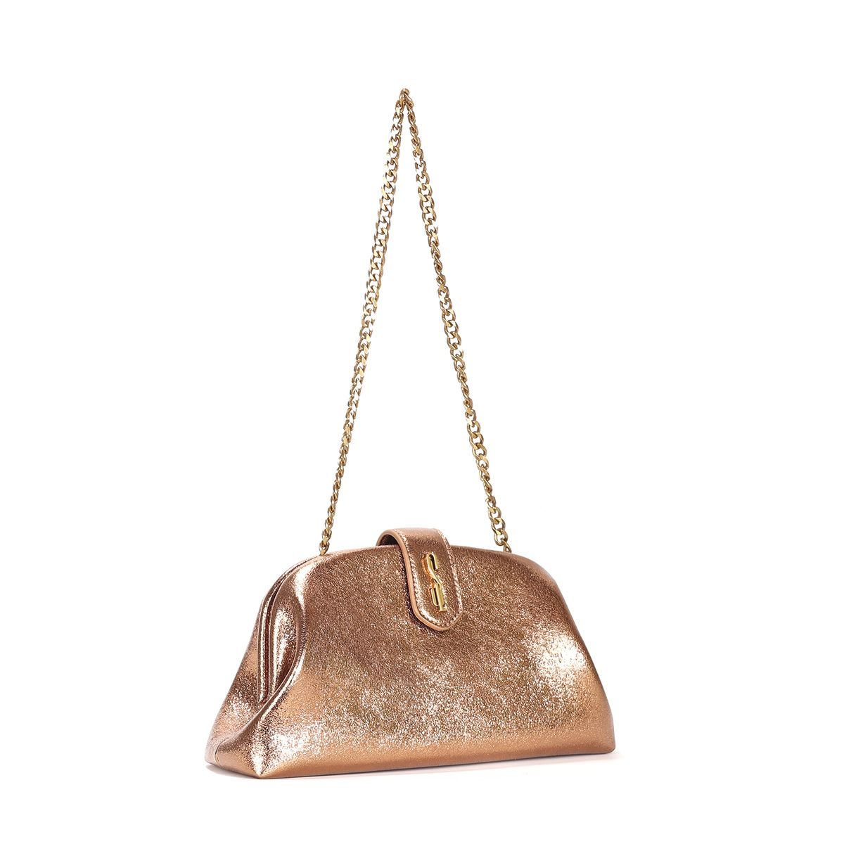 Bolsa Clutch Metalizada Alça De Ombro